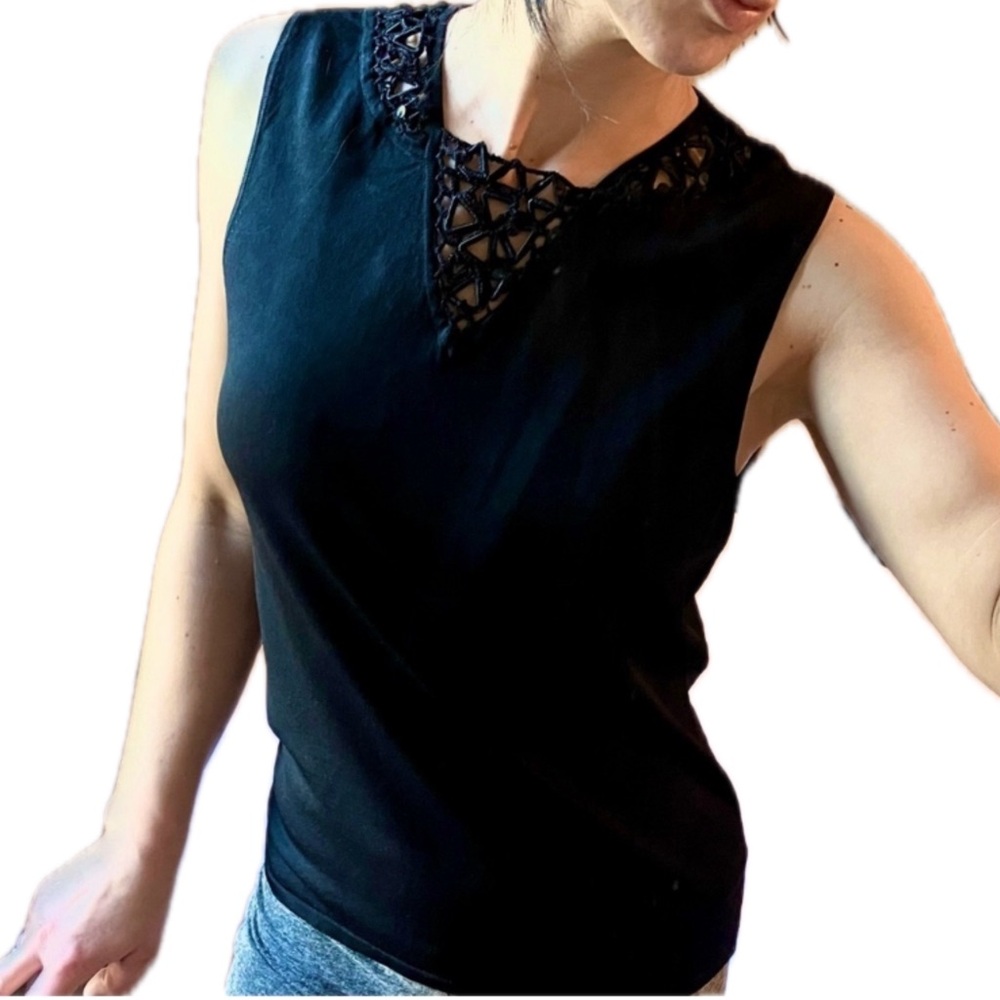 Black Versailles blouse size large